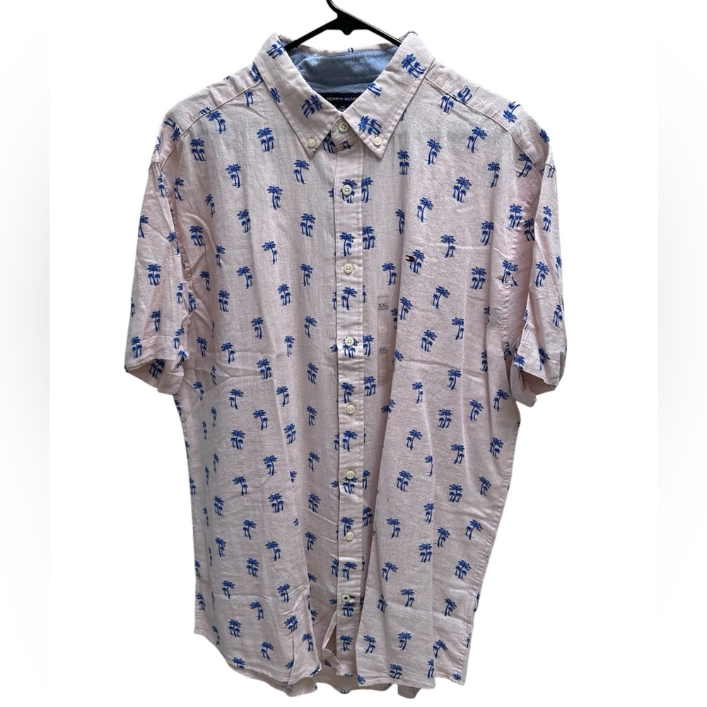 Tommy Hilfiger Men's 2XL Palm Tree Hawaiian Print Aloha Shirt NWT